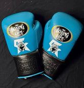 No Boxing No Life Blue & Black SA Tiger Edition Boxing Gloves – Mexican Lace-Up Gloves 8oz–16oz